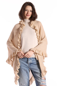  cotton cashmere ruffle shawl