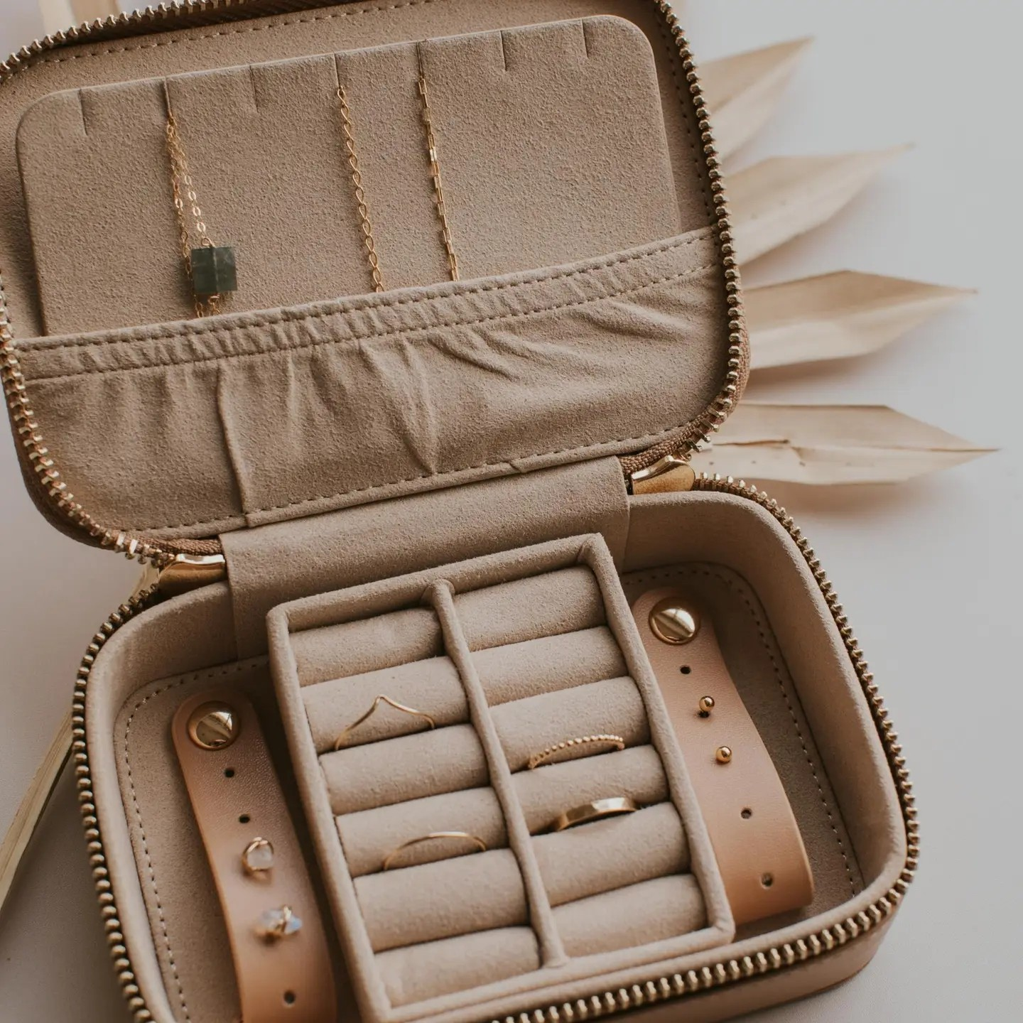 jewelry travel case in sand