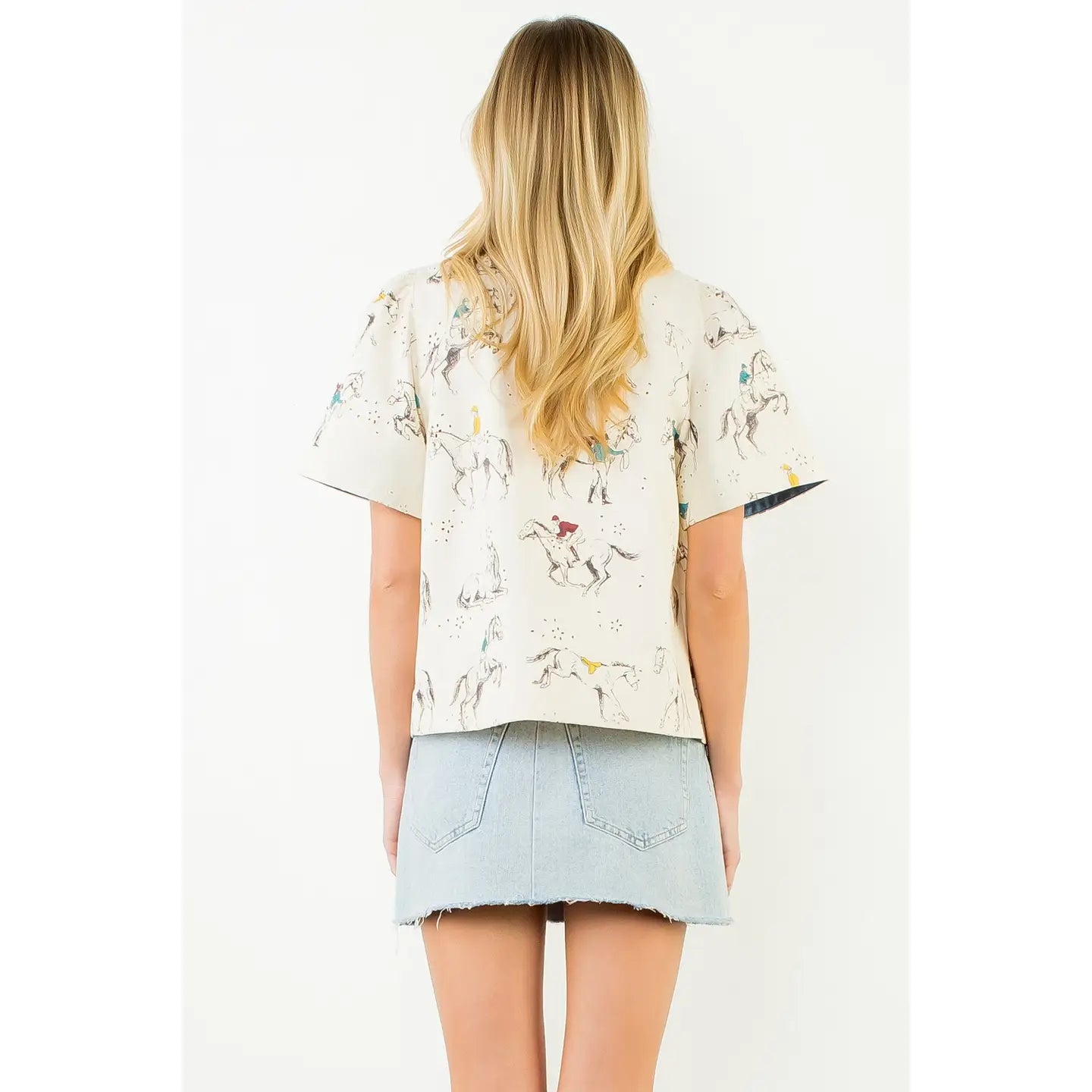 horse embroidered top