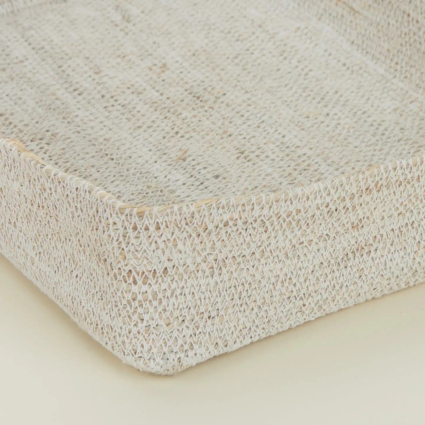 essential woven letter tray in white