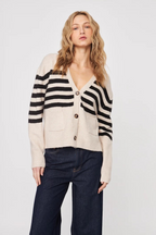 stanley cardi in nougat stripe