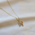 cz bow necklace