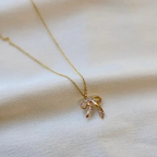 cz bow necklace