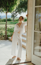 scout linen pant in white