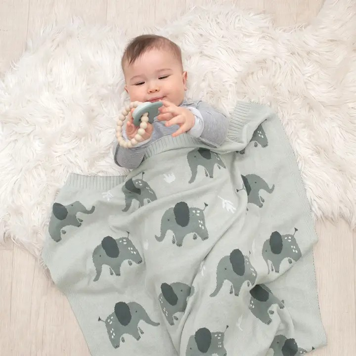 100% cotton knit baby blanket