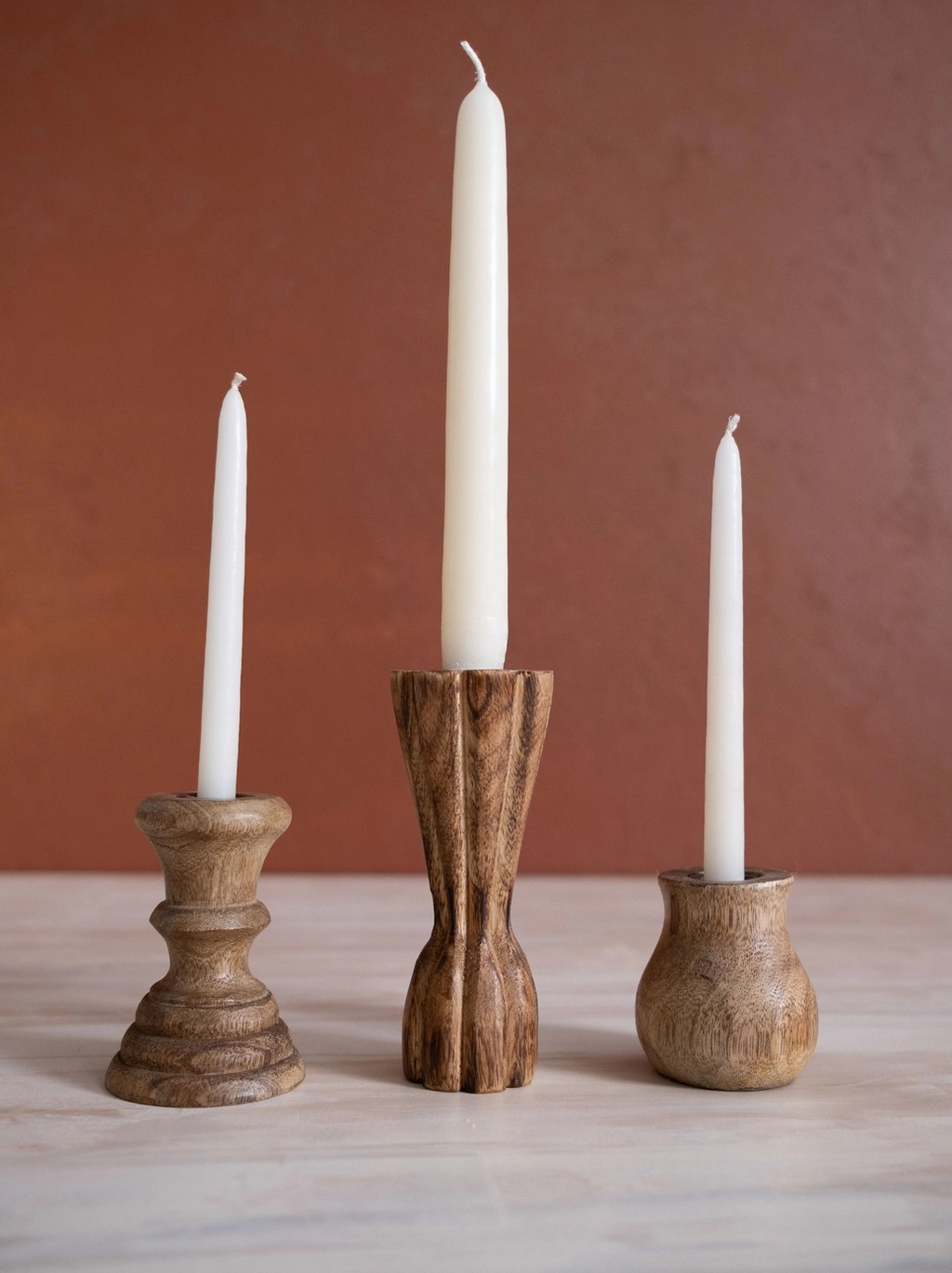 taper holder trio + candles