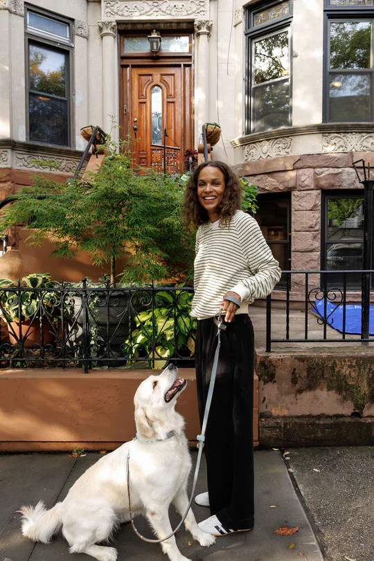 alexi french terry sweatshirt in green stripe