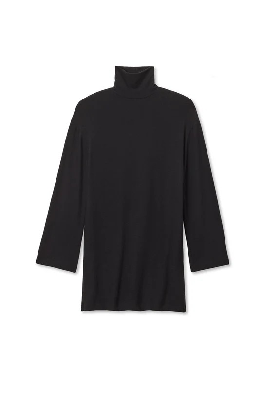 the anette brushed sweater dress in black