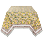 clematis block print tablecloth