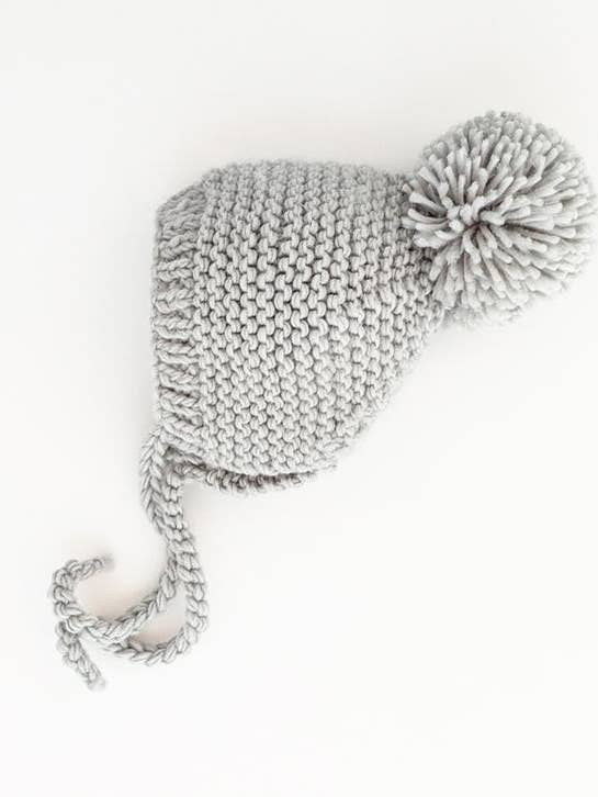 garter stitch knitted bonnets