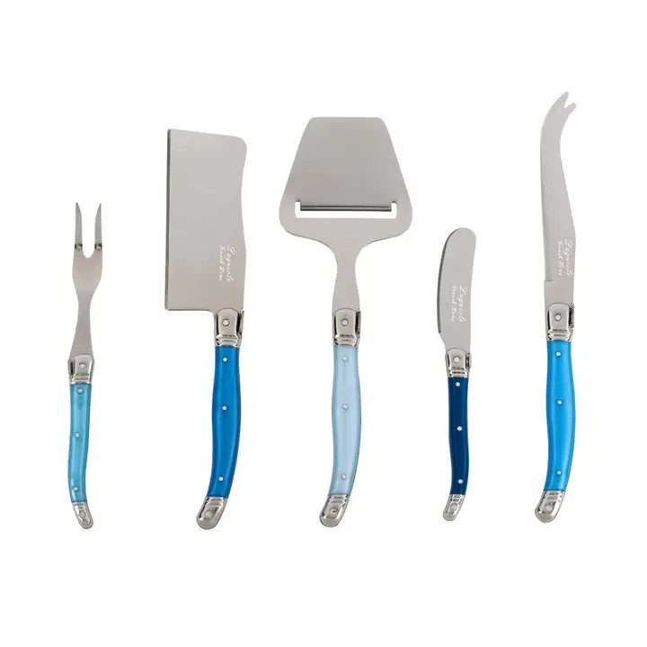 laguiole 5 piece cheese knife + slicer set