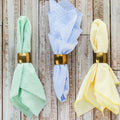 seersucker dinner napkin set - green