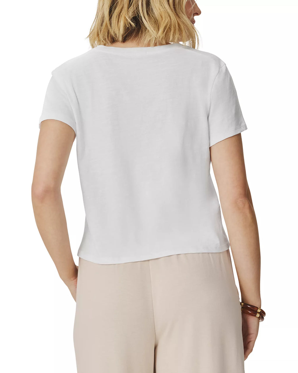 louisa v neck short sleeve in white