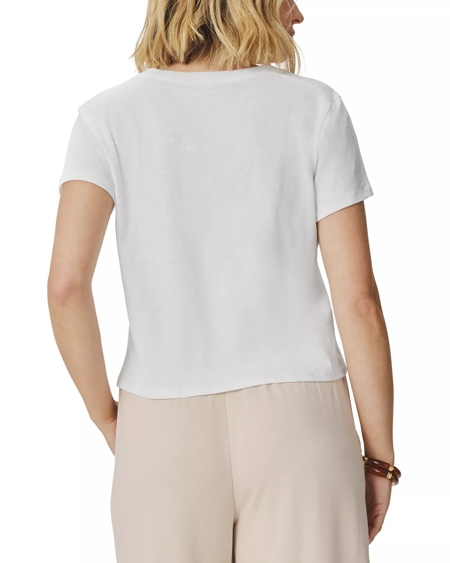 louisa v neck short sleeve in white