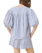 madelyn seersucker stripe blouse