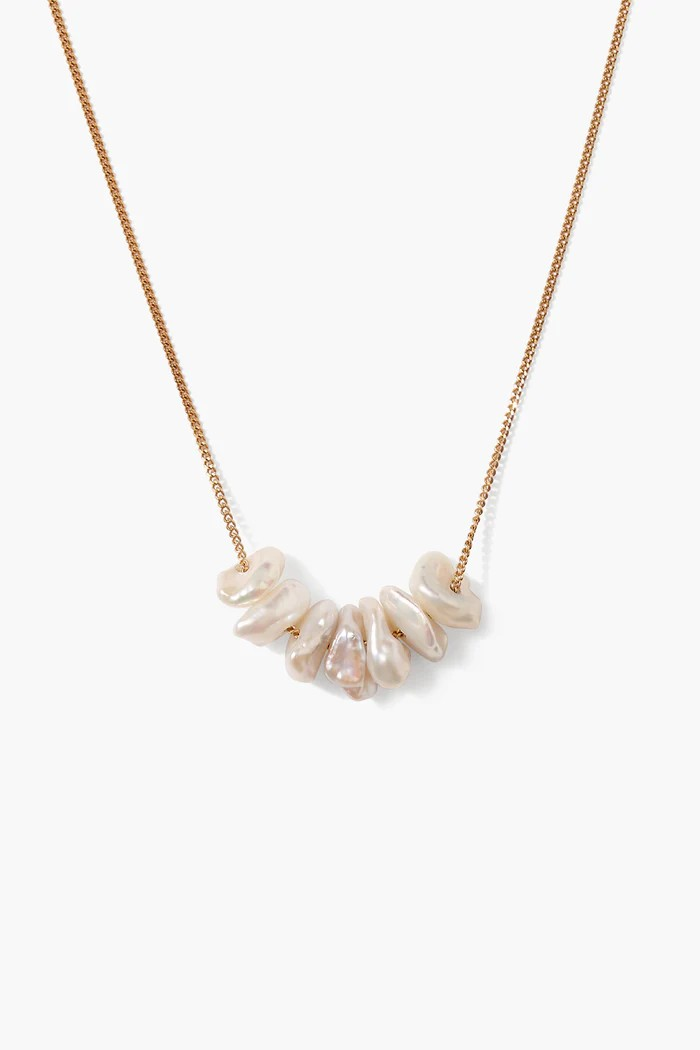 anini pearl necklace in gold