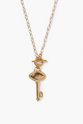 key necklace in smokey quartz