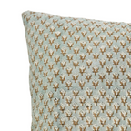 linen viscose blend block print 14 x 20 pillow - baby's breath