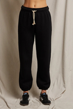 michelle cotton fleece jogger in true black