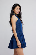clean break denim mini in night