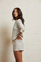 layla french terry stripe sweatshort