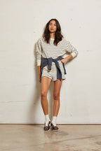 layla french terry stripe sweatshort