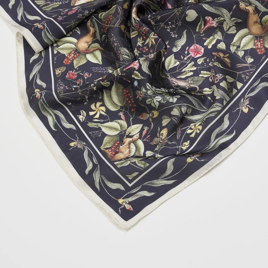 wolf garden navy square scarf