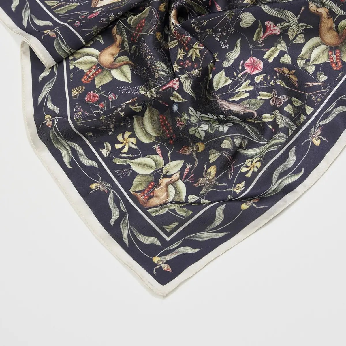 wolf garden navy square scarf