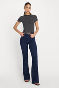 good legs flares in indigo