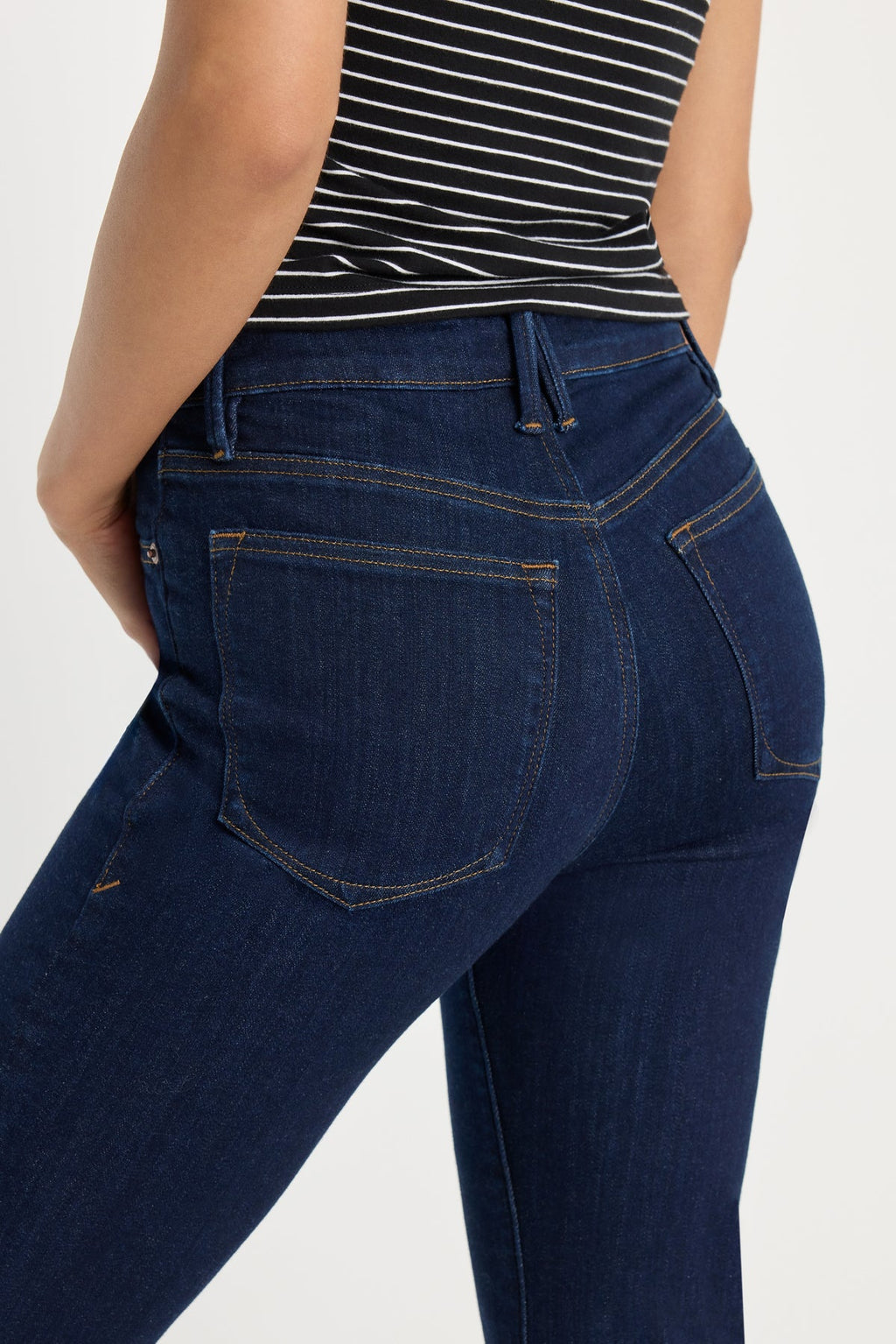 good legs flares in indigo