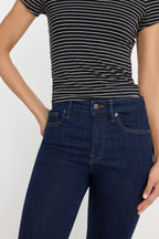 good legs flares in indigo