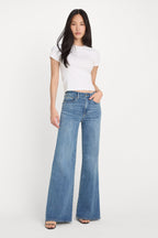 good waist palazzo in indigo
