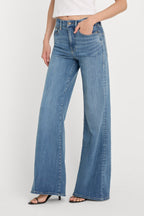 good waist palazzo in indigo