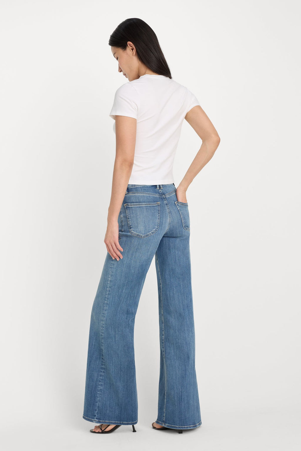 good waist palazzo in indigo