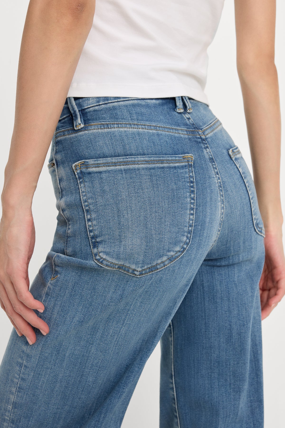 good waist palazzo in indigo