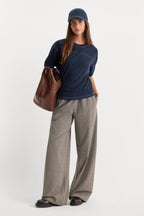 the pull on trouser in mini plaid