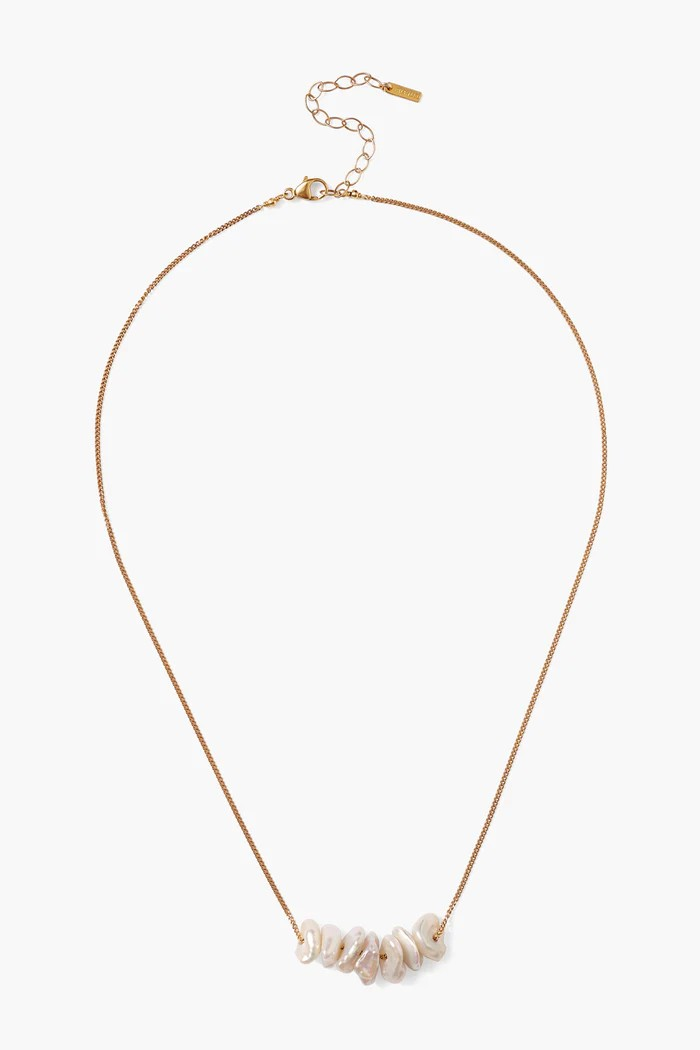 anini pearl necklace in gold