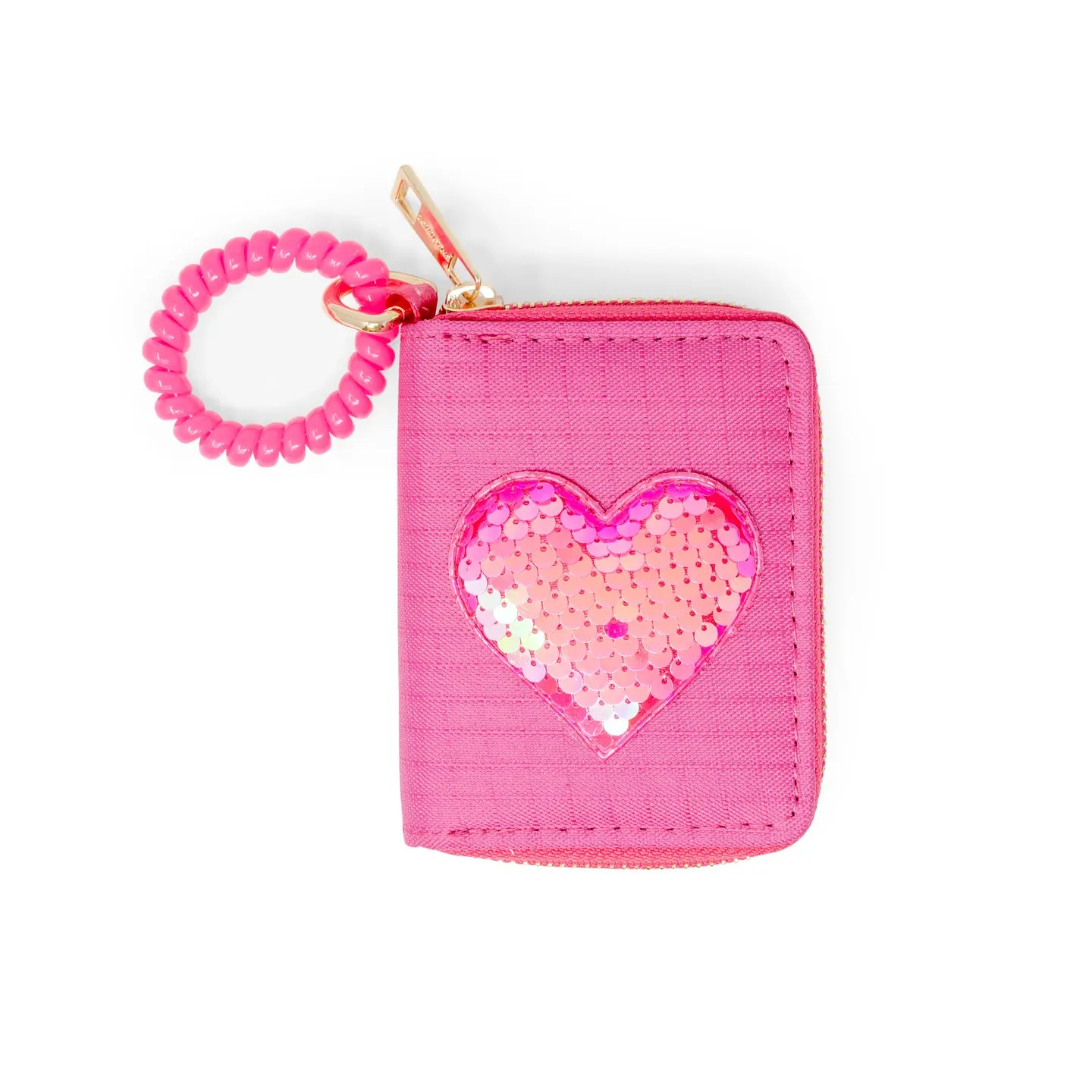 spiral strap kids wallet - hot pink