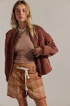 rose zip-up sweatshirt in cinnamon stick