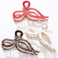 holiday bow claw clip