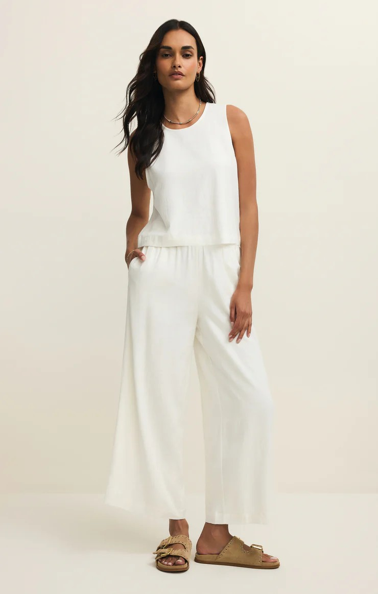 scout linen pant in white