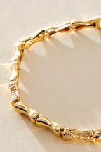 bamboo pave bracelet in gold
