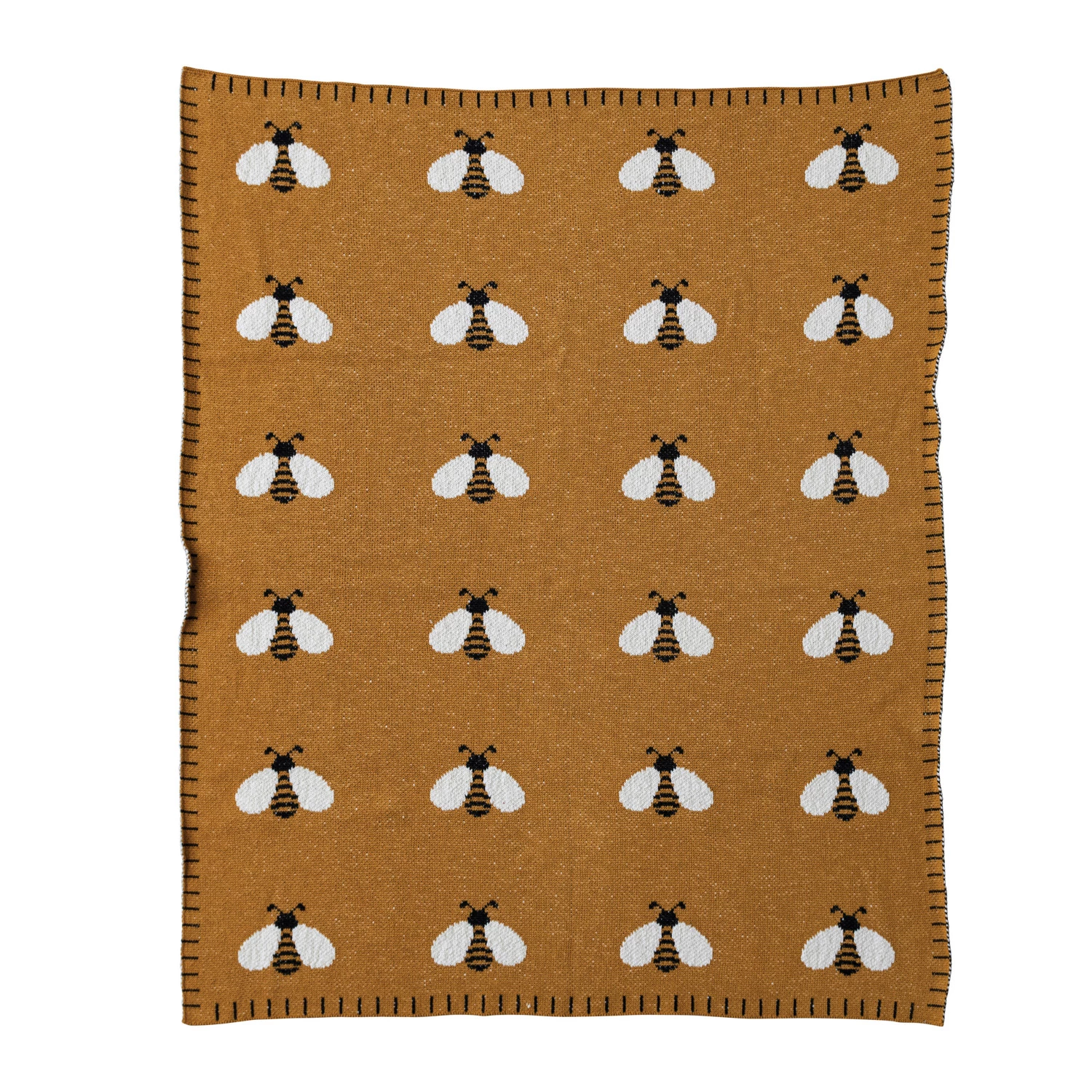 cotton knit baby blanket in bee print