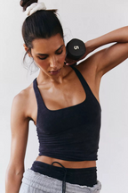 go to smooth square neck cami in washed black