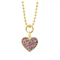 sparkle heart gold charm necklace