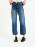 pleaser high rise wide ankle in indigo wave