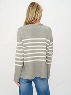 geralyn striped crew neck sweater