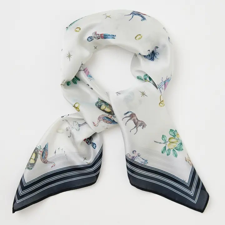 twelve days of christmas square scarf