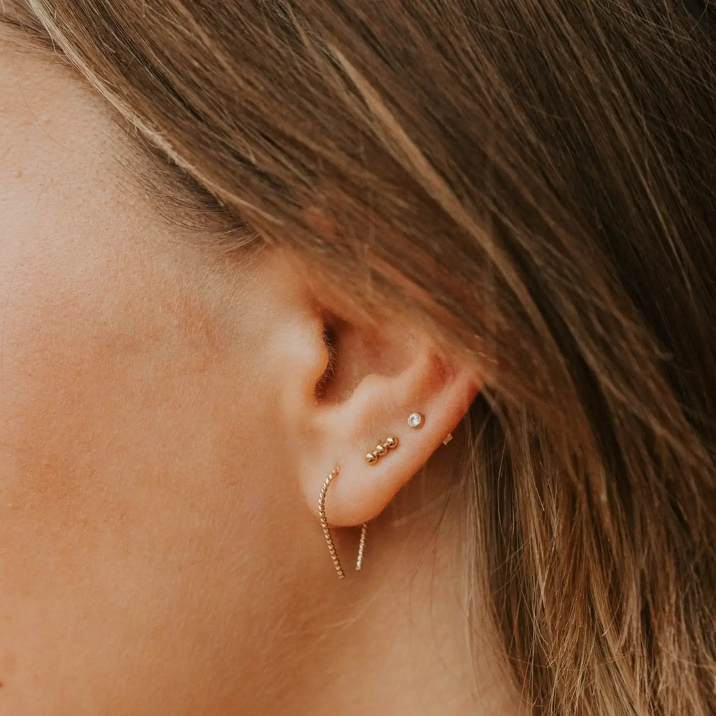 twisted tiny horseshoe earrings