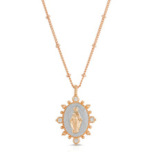  lady lourdes pendant in silver + gold